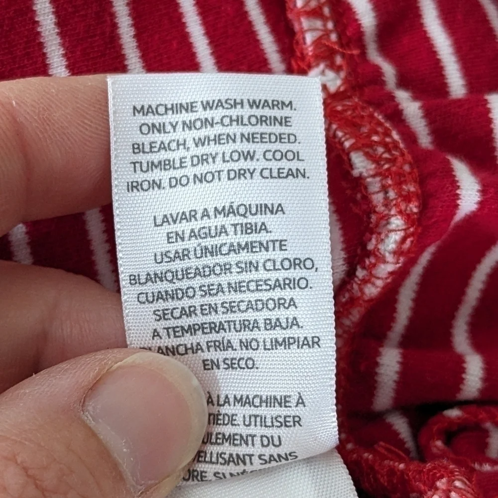 Hanna Andersson Moon and Back Red White Stripe Organic Cotton Dress 6m